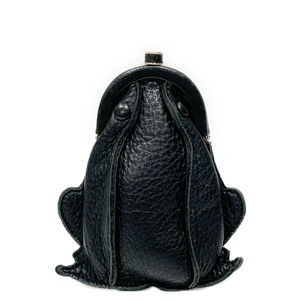 Bottega Veneta Frog Coin Purse Leather Black